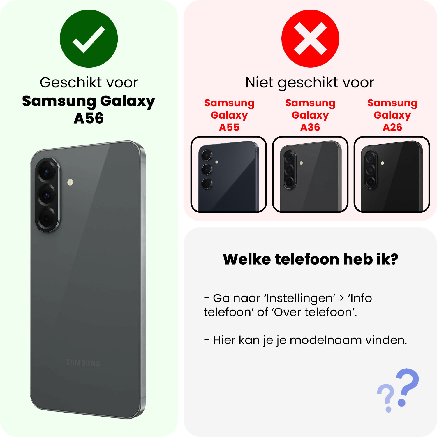 NoXx NoXx Samsung Galaxy A56 Hoesje Siliconen Met 2x Screenprotector - Lichtblauw