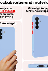 NoXx NoXx Samsung Galaxy A56 Hoesje Siliconen Met 2x Screenprotector - Lichtblauw