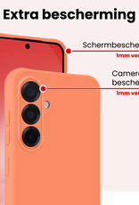 NoXx NoXx Samsung Galaxy A56 Hoesje Siliconen Met 2x Screenprotector - Perzik