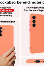 NoXx NoXx Samsung Galaxy A56 Hoesje Siliconen Met 2x Screenprotector - Perzik