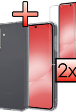 NoXx NoXx Samsung Galaxy A56 Hoesje Siliconen Met 2x Screenprotector - Transparant