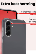 NoXx NoXx Samsung Galaxy A56 Hoesje Siliconen Met 2x Screenprotector - Transparant