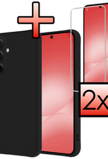 NoXx NoXx Samsung Galaxy A56 Hoesje Siliconen Met 2x Screenprotector - Zwart