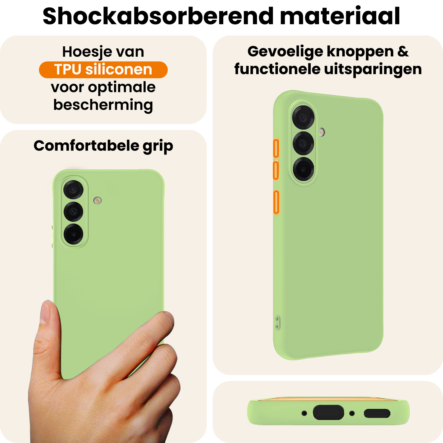 Nomfy Nomfy Samsung Galaxy A56 Hoesje Siliconen - Groen - 2 PACK