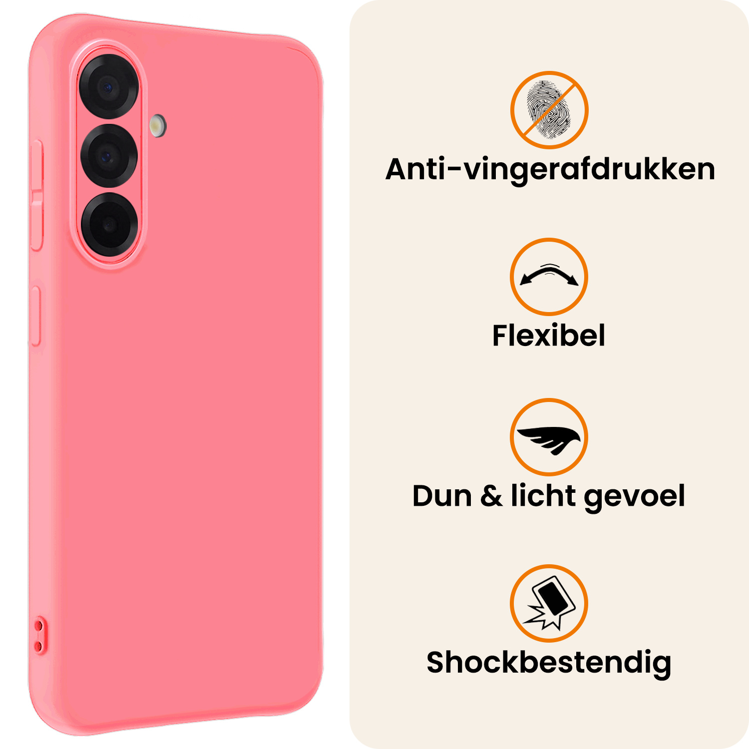 Nomfy Nomfy Samsung Galaxy A56 Hoesje Siliconen - Lichtroze - 2 PACK