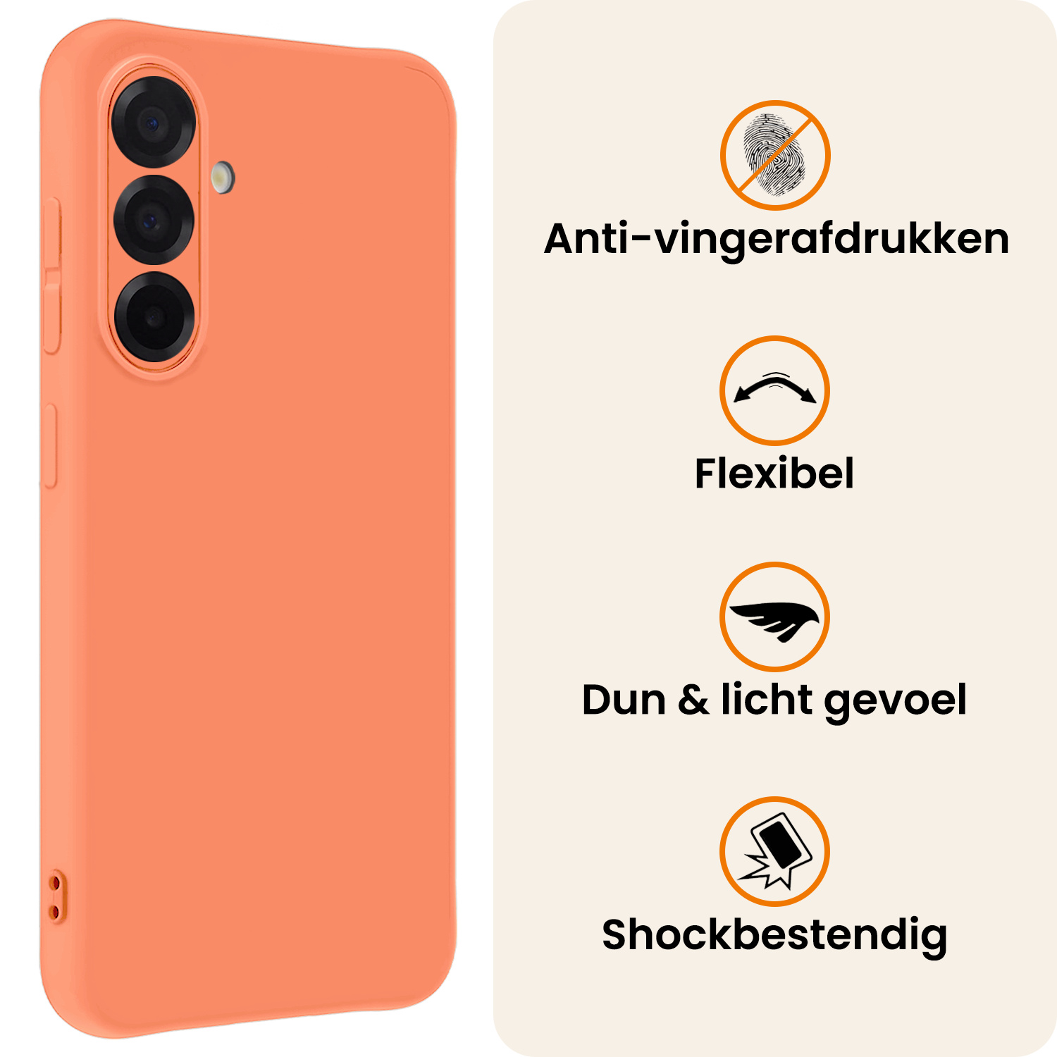 Nomfy Nomfy Samsung Galaxy A56 Hoesje Siliconen - Perzik - 2 PACK