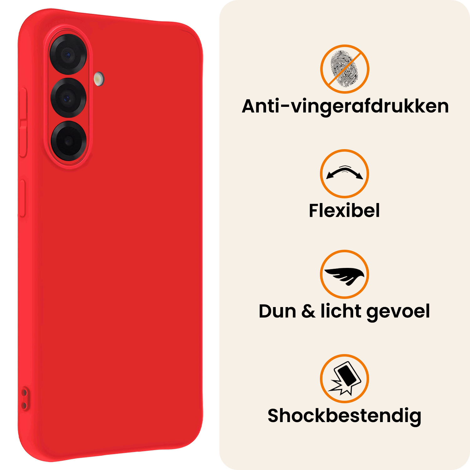 Nomfy Nomfy Samsung Galaxy A56 Hoesje Siliconen - Rood - 2 PACK