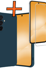Nomfy Nomfy Samsung Galaxy A56 Hoesje Siliconen Met Screenprotector - Donkerblauw