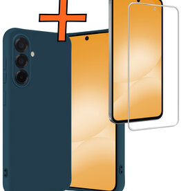 Nomfy Nomfy Samsung Galaxy A56 Hoesje Siliconen Met Screenprotector - Donkerblauw