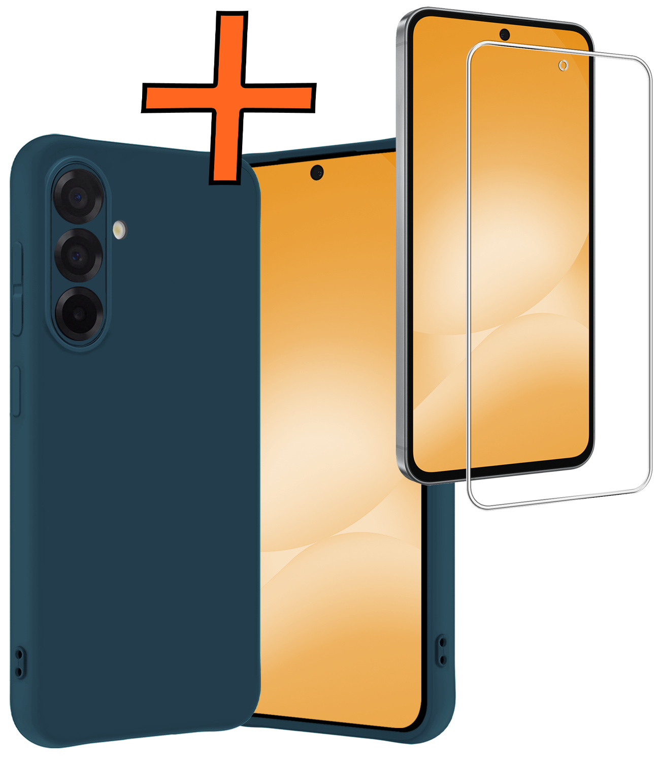 Nomfy Nomfy Samsung Galaxy A56 Hoesje Siliconen Met Screenprotector - Donkerblauw