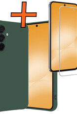 Nomfy Nomfy Samsung Galaxy A56 Hoesje Siliconen Met Screenprotector - Donkergroen