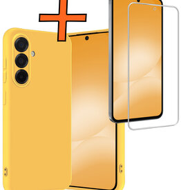 Nomfy Nomfy Samsung Galaxy A56 Hoesje Siliconen Met Screenprotector - Geel