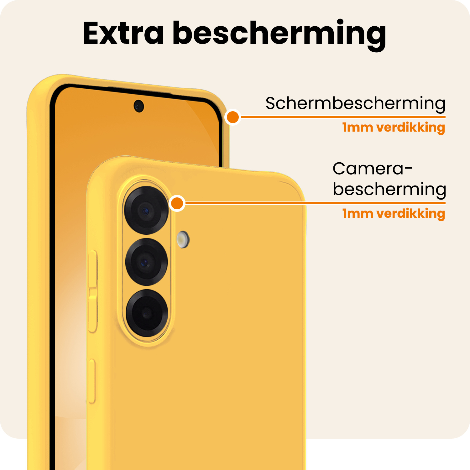 Nomfy Nomfy Samsung Galaxy A56 Hoesje Siliconen Met Screenprotector - Geel