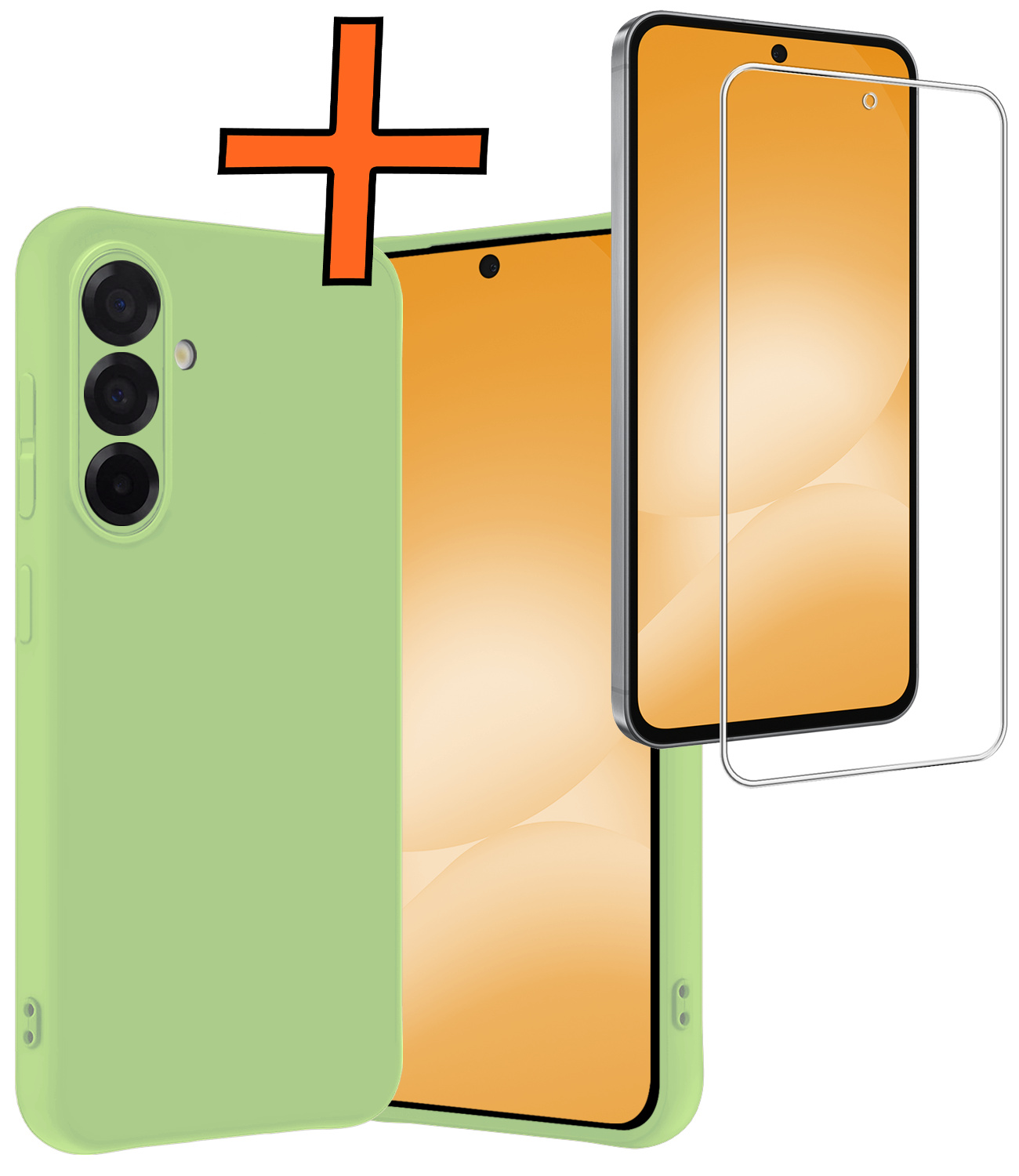 Nomfy Nomfy Samsung Galaxy A56 Hoesje Siliconen Met Screenprotector - Groen