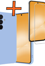 Nomfy Nomfy Samsung Galaxy A56 Hoesje Siliconen Met Screenprotector - Lichtblauw