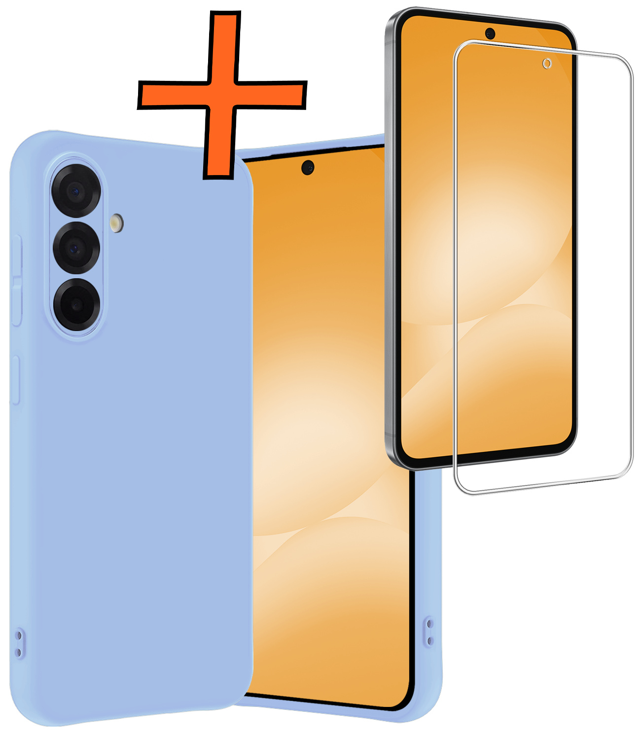 Nomfy Nomfy Samsung Galaxy A56 Hoesje Siliconen Met Screenprotector - Lichtblauw