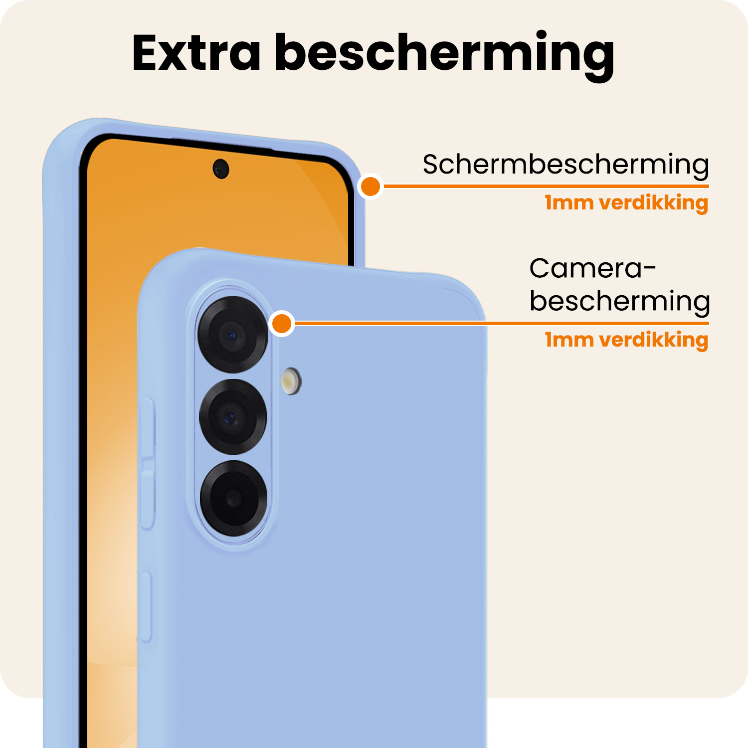 Nomfy Nomfy Samsung Galaxy A56 Hoesje Siliconen Met Screenprotector - Lichtblauw