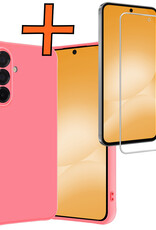 Nomfy Nomfy Samsung Galaxy A56 Hoesje Siliconen Met Screenprotector - Lichtroze