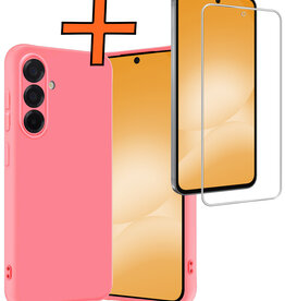 Nomfy Nomfy Samsung Galaxy A56 Hoesje Siliconen Met Screenprotector - Lichtroze