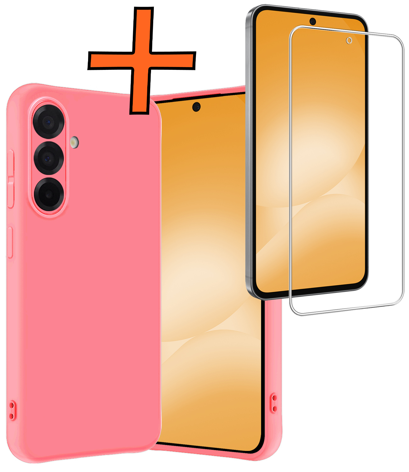 Nomfy Nomfy Samsung Galaxy A56 Hoesje Siliconen Met Screenprotector - Lichtroze