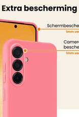 Nomfy Nomfy Samsung Galaxy A56 Hoesje Siliconen Met Screenprotector - Lichtroze