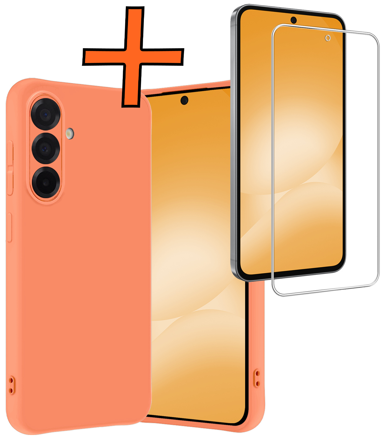 Nomfy Nomfy Samsung Galaxy A56 Hoesje Siliconen Met Screenprotector - Perzik