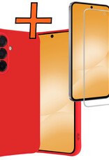 Nomfy Nomfy Samsung Galaxy A56 Hoesje Siliconen Met Screenprotector - Rood