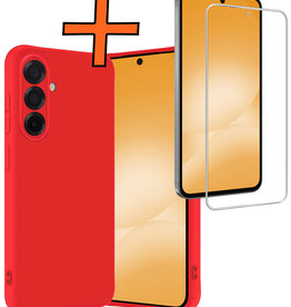 Nomfy Nomfy Samsung Galaxy A56 Hoesje Siliconen Met Screenprotector - Rood