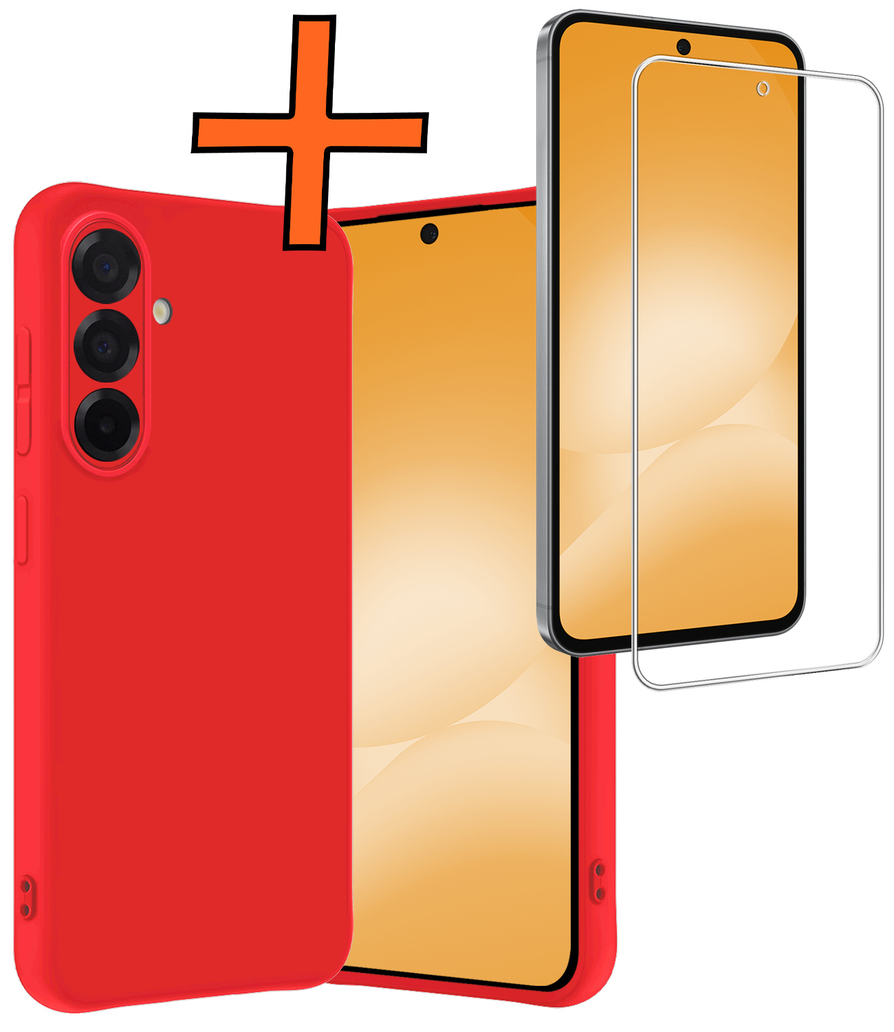 Nomfy Nomfy Samsung Galaxy A56 Hoesje Siliconen Met Screenprotector - Rood