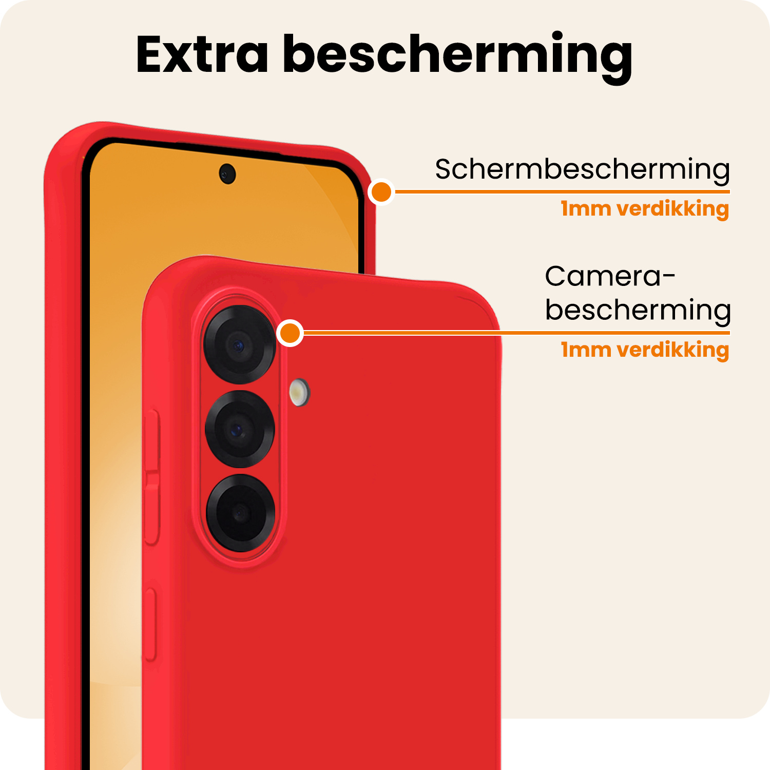 Nomfy Nomfy Samsung Galaxy A56 Hoesje Siliconen Met Screenprotector - Rood