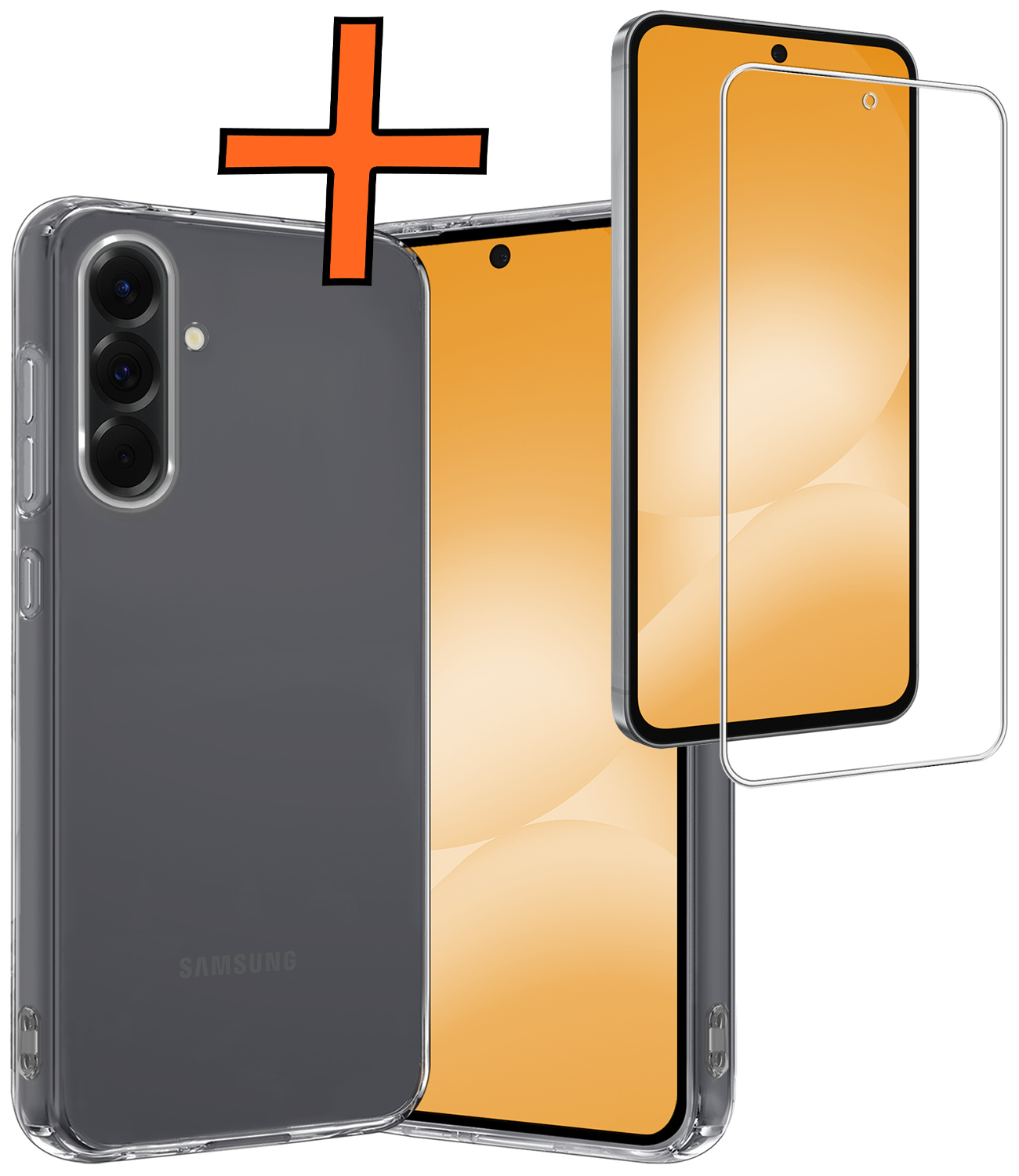 Nomfy Nomfy Samsung Galaxy A56 Hoesje Siliconen Met Screenprotector - Transparant