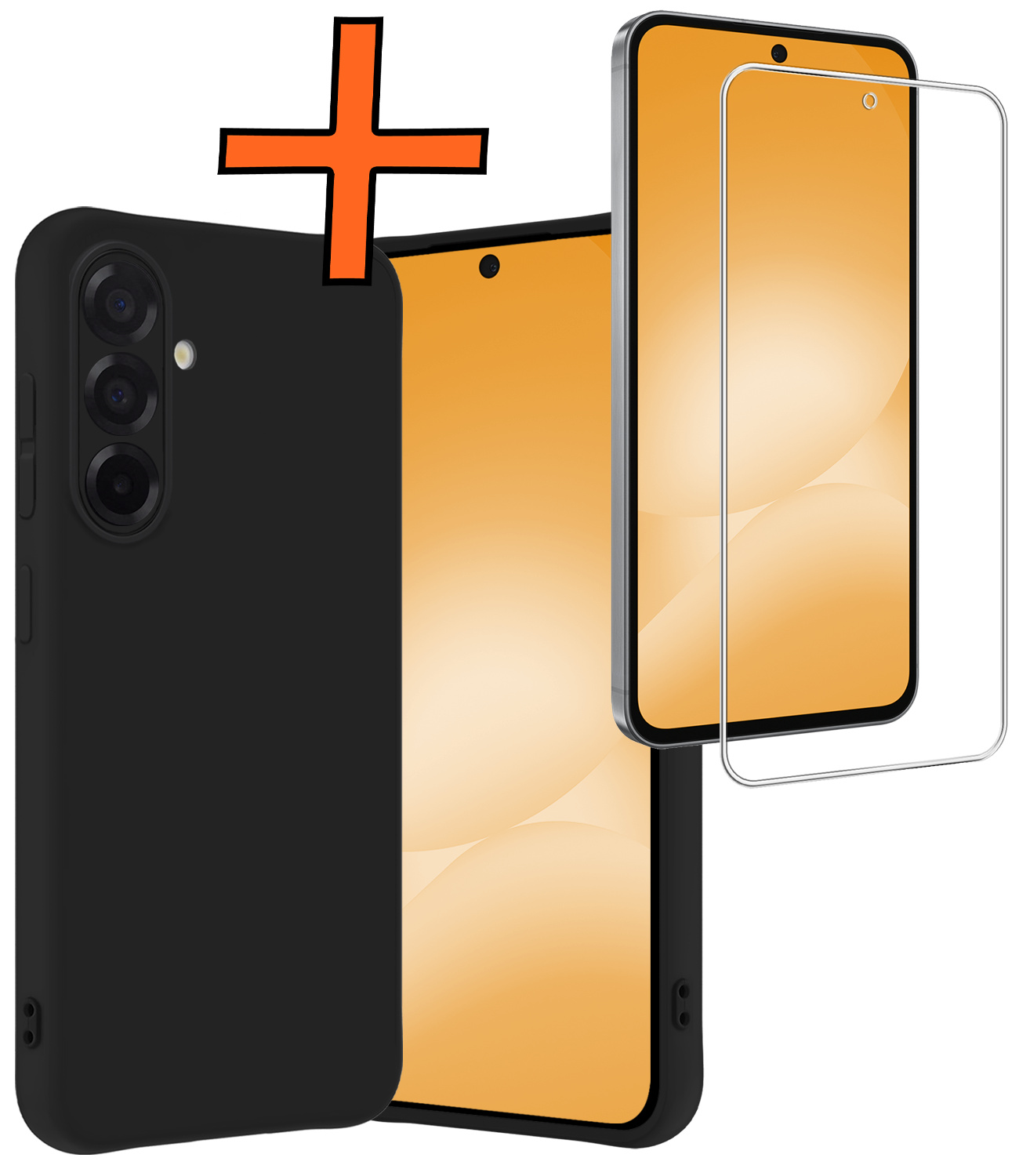 Nomfy Nomfy Samsung Galaxy A56 Hoesje Siliconen Met Screenprotector - Zwart