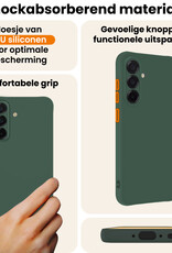Nomfy Nomfy Samsung Galaxy A56 Hoesje Siliconen Met 2x Screenprotector - Donkergroen