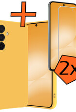 Nomfy Nomfy Samsung Galaxy A56 Hoesje Siliconen Met 2x Screenprotector - Geel