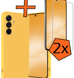 Nomfy Nomfy Samsung Galaxy A56 Hoesje Siliconen Met 2x Screenprotector - Geel