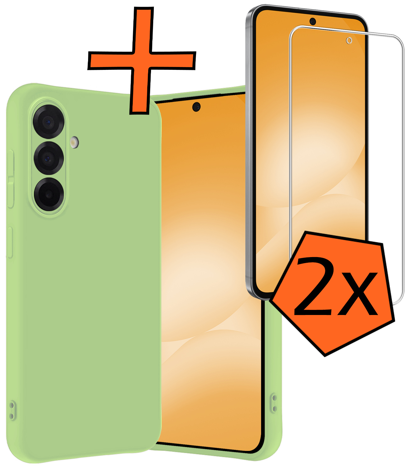 Nomfy Nomfy Samsung Galaxy A56 Hoesje Siliconen Met 2x Screenprotector - Groen