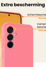 Nomfy Nomfy Samsung Galaxy A56 Hoesje Siliconen Met 2x Screenprotector - Lichtroze