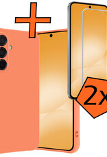 Nomfy Nomfy Samsung Galaxy A56 Hoesje Siliconen Met 2x Screenprotector - Perzik