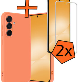 Nomfy Nomfy Samsung Galaxy A56 Hoesje Siliconen Met 2x Screenprotector - Perzik