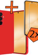 Nomfy Nomfy Samsung Galaxy A56 Hoesje Siliconen Met 2x Screenprotector - Rood