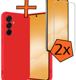 Nomfy Nomfy Samsung Galaxy A56 Hoesje Siliconen Met 2x Screenprotector - Rood