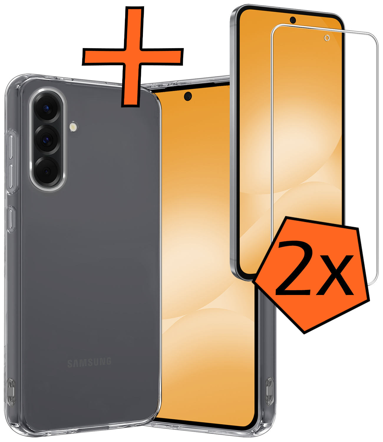 Nomfy Nomfy Samsung Galaxy A56 Hoesje Siliconen Met 2x Screenprotector - Transparant