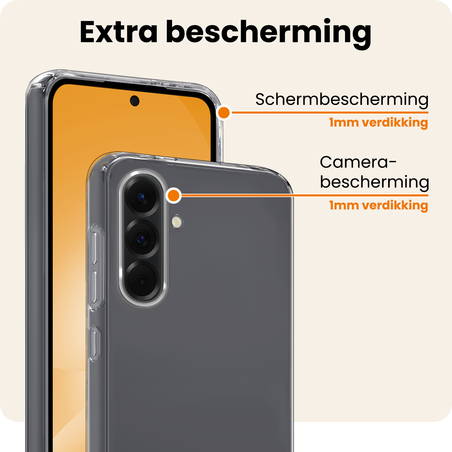 Nomfy Nomfy Samsung Galaxy A56 Hoesje Siliconen Met 2x Screenprotector - Transparant