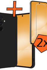 Nomfy Nomfy Samsung Galaxy A56 Hoesje Siliconen Met 2x Screenprotector - Zwart