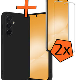 Nomfy Nomfy Samsung Galaxy A56 Hoesje Siliconen Met 2x Screenprotector - Zwart