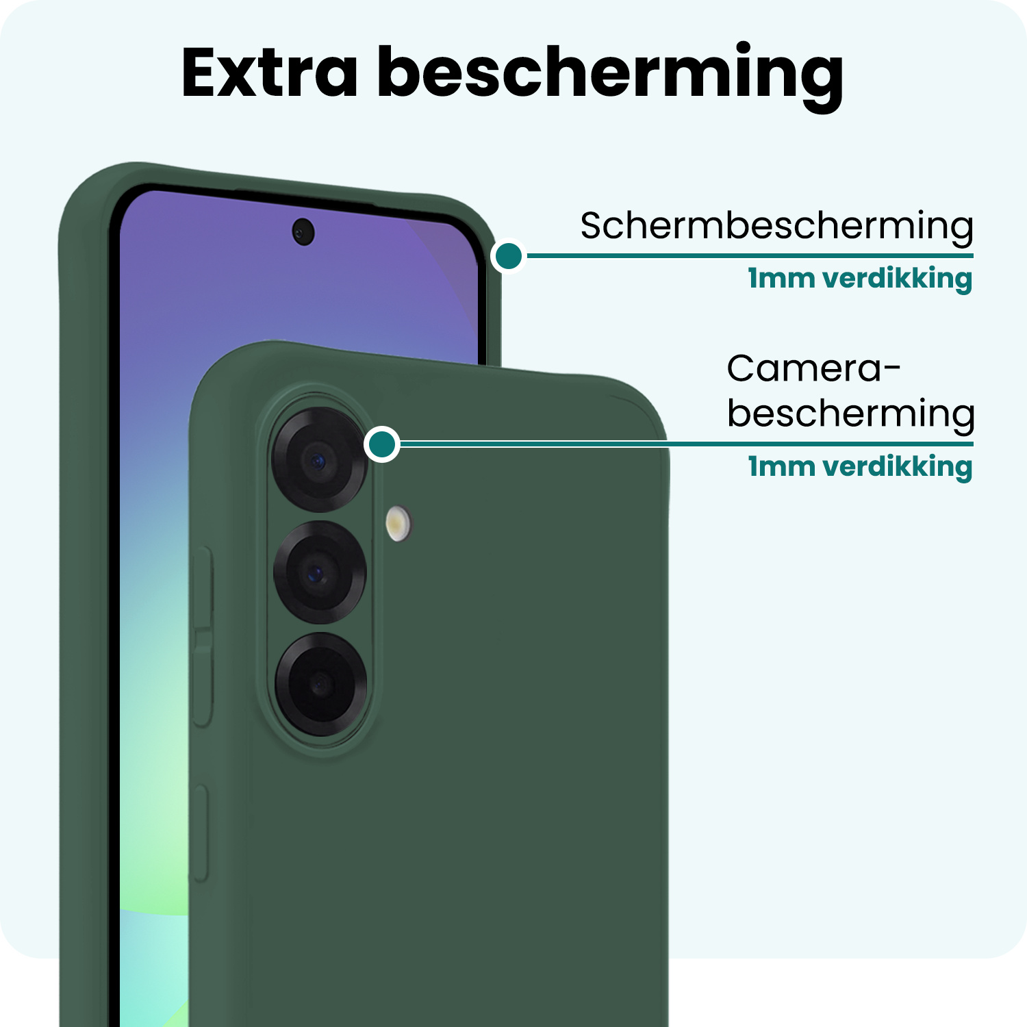 Forterra Forterra Samsung Galaxy A56 Hoesje Siliconen - Donkergroen