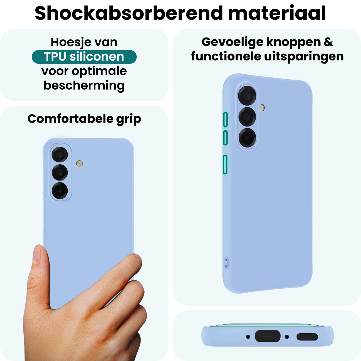 Forterra Forterra Samsung Galaxy A56 Hoesje Siliconen - Lichtblauw