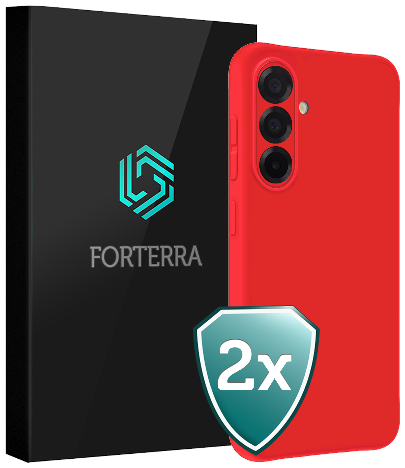 Forterra Forterra Samsung Galaxy A56 Hoesje Siliconen - Rood - 2 PACK