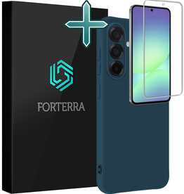 Forterra Forterra Samsung Galaxy A56 Hoesje Siliconen Met Screenprotector - Donkerblauw