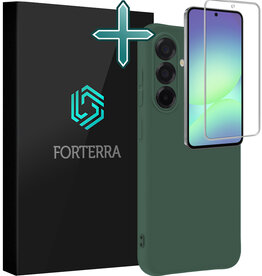 Forterra Forterra Samsung Galaxy A56 Hoesje Siliconen Met Screenprotector - Donkergroen